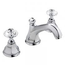 Nicolazzi Teide Смеситель для раковины на 3 отверствия, с донным клапаном, ручки Crystal handle, цвет: хром