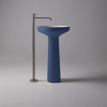 Antonio Lupi Ago Раковина 50х85 см, без отв., напольная, слив в пол, с сифоном, гибким шлангом и донным клапан, Flumood, внешний цвет: Mirtillo, внутри белый