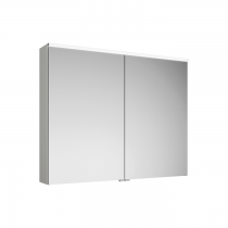 BURGBAD Eqio Зеркальный шкаф 100х80х17см, 2 зерк двери, стекл полки, LED, цвет: K0040