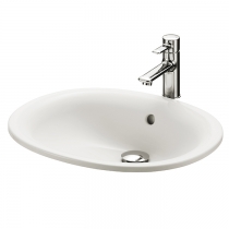 Toto Public Раковина 53x45x17.7см., встраиваемая сверху, без отв., с переливом, CeFiONtect, цвет: белый