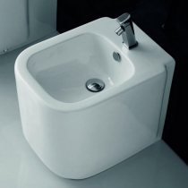 Ceramica Althea D-STYLE биде напольное 53х37х42см, с 1отв. под смеситель, слив в стену, цвет: белый 