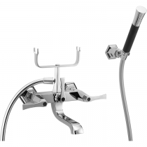 CISAL Cherie Смеситель для ванны двухрычажный, с душевым комплектом, цвет: хром/черный