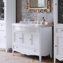 TW Veronica Nuovo комплект мебели с 1-м выдвижным ящиком и 3-мя дверцами, с доводчиками Blum, ручки: бронза. 105см, напольный, цвет: белый