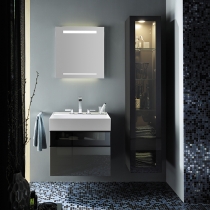 Burgbad Yumo Комплект подвесной мебели 66x47x64 см, со стеклянной вставкой, цвет: серый