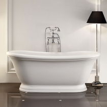 Devon&amp;amp;Devon Aurora Ванна из минерального литья отдельностоящая 171x87xh70,5cм , цвет: белый с сифоном цвет хром