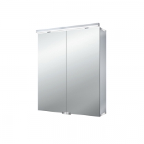 EMCO Pure Зеркальный шкаф 60x70см., LED-подсветка, 2 двери, 2 полки, розетка, без нижней подсветки