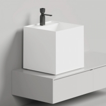 Salini Armonia Square TOP 03 Раковина накладная 45х45х45cм., с 1 отв, мат-л: S-Stone, цвет: белый матовый