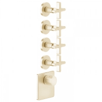 Gessi Inciso Смеситель для душа, термостатический, встраиваемый, резьба 3/4&amp;amp;quot;, внешняя часть, цвет: золото