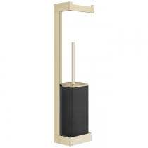 Gessi Inverso Accessories Стойка с держателем т/б и ершиком черным, подвесная, цвет: Brass Brushed PVD