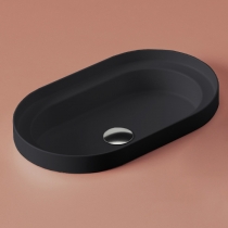 Artceram Fuori Scala Раковина 58х36 см, без отв., встраиваемая, без перелива, цвет: черный матовый