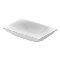 Duravit Viu Раковина 60х41.5х10 см, без отв., накладная, без перелива, с креплением, выпуск с керамической крышкой, цвет: белый