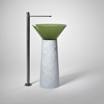 Antonio Lupi Albume Раковина 48х65 см, без отв., на пьедестале, Cristalmood, цвет: Bottiglia/Marmo Carrara