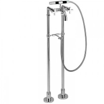 CISAL Barcelona Смеситель напольный для ванны с ручной лейкой, держателем, шлангом 150 см, цвет: хром