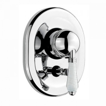 Nicolazzi P.m. Blanc A Встраиваемый смеситель для душа с переключением, 2 источника, ручки состаренная керамика, цвет: хром