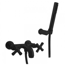 Nicolazzi Agora Смеситель для ванны, настенный, с ручным душем, цвет: черный матовый