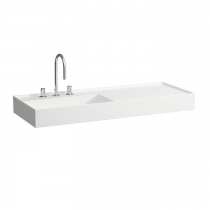 Laufen Kartell Раковина 120х46х12cм., с 3 отв., полка справа, цвет: белый