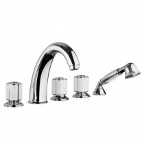 Смеситель для ванны Bongio Fleur Blanc, цвет: хром/белый фарфор