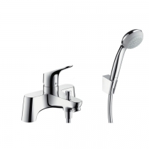 Hansgrohe Focus Смеситель на край ванны на 2 отверстия с переключающим вентилем и ручным душем Crometta 85 1jet
