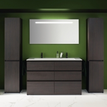 Burgbad Lin20 Комплект мебели 142х49.5х90.2см, напольный, с раковиной, с 6 ящиками, цвет: Mocca oak decor