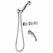 Смеситель для ванны Bongio Fleur Blanc, цвет: хром/белый фарфор