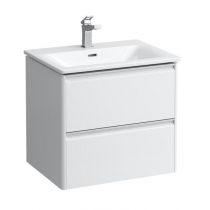 Laufen Palace Комплект мебели 600х450х545 мм., с раковиной Slim, 2 ящика, органайзер для ящика, ручка анодированный алюминий, цвет: белый матовый