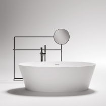 Gruppo Treesse Alma Ванна отдельностоящая 175х80х55 см, с сливом-переливом и сифоном, Solid Surface, цвет: белый глянцевый