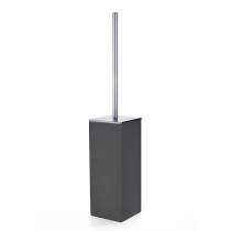 3SC Mood Black Туалетный ёршик, напольный,  композит Solid Surface, цвет: чёрный матовый/хром 