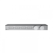 Gessi Hi-Fi Термостат для душа, с вкл. до 4 источников одновременно, с полкой из черного мат. стекла, внешняя часть, цвет: хром