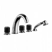 Смеситель для ванны Bongio Fleur Noir, цвет: хром/черный фарфор