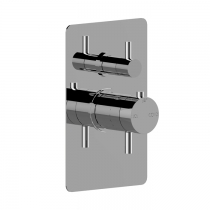 Bongio GIO3 Термостатический коаксиальный смеситель скрытого монтажа с автоматическим дивертором на 2 выхода, цвет: хром 