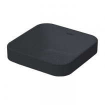 Duravit Happy D.2 Plus Раковина 40х40см, без отв., без перелива, с выпуском с керамической крышкой, WonderGliss, цвет: Anthracite matt