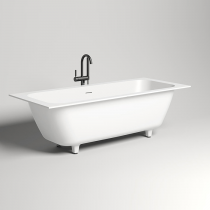 Salini Orlanda Axis Встраиваемая ванна на ножках 190.5х80х60см.,  &amp;amp;quot;Up&amp;amp;Down&amp;amp;quot;, материал: S-Stone, сифон, интегрированный слив-перелив, цвет: белый матовый