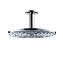 Hansgrohe Raindance Air Верхний душ, с потолочным подсоединением, экстра широкая душевая струя, с технологией AIR, защита от загрязнений QuickClean, с потолочным подсоединением 100 мм, с защитой от люфта, цвет: хром