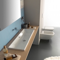 Globo Stockholm Раковина 105x34х17 см, без отв., цвет: белый