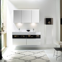 Burgbad Yumo Комплект подвесной мебели 131x47x64см., со стеклянной вставкой, цвет: белый