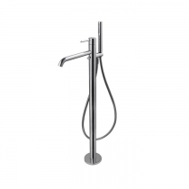 Newform XT Смеситель для ванны напольный, излив 243 мм, в комплекте руч. душ, шланг, без встраиваемой части, цвет: хром