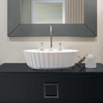 Oasis Pliss&amp;egrave; Раковина 66x46x16 см, 3 отв., накладная, цвет: хром/белый