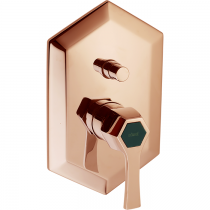 CISAL Cherie Однорычажный смеситель для ванны/душа, цвет: золото розовое/черный матовый