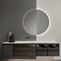 Antonio Lupi Bemade Комплект подвесной мебели с тумбами под раковину, раковиной PODIO90, зеркалом с подсветкой, 90 см, цвет: Rovere Ardesia