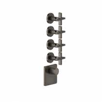 Gessi Inciso Смеситель для душа, встраиваемый, термостатический, резьба 3/4&amp;amp;quot;, внешняя часть, цвет: Black XL