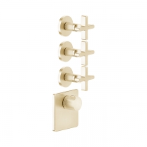 Gessi Inciso Смеситель для душа, термостатический, встраиваемый, резьба 3/4&amp;amp;quot;, внешняя часть, цвет: золото
