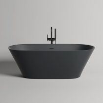 Salini Mona Ванна отдельностоящая 180&amp;times;80&amp;times;59.5см, донный клапан &amp;amp;quot;Up&amp;amp;Down&amp;amp;quot;, сифон, слив-перелив, материал: S-Stone, цвет: RAL 9011