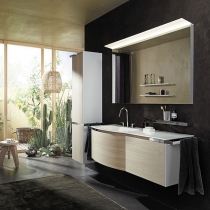 Burgbad Yso Комплект подвесной мебели 158x49x45 см, цвет: белый глянец/аутентичный дуб