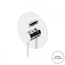 GATTONI CIRCLE TWO Смеситель встраиваемый на 2 выхода, с внутренней частью, цвет: белый матовый