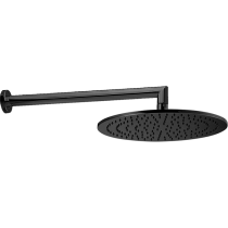 CISAL Shower Верхний душ D300 мм с настенным держателем L400 мм, цвет: черный матовый