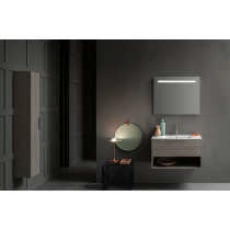 Cerasa Assolo Комплект: база подвесн с ящиком, цвет la/co + столешница из мин/мрам, цвет бел. с 1отв 85x51,5x h50см + зеркало 85*h70 со светильник LED, цвет: larice cosmopolitan