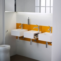 Agape Handwash Раковина 35x35x15 см, 1 отв., квадратная, с полочкой, цвет: белый