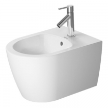 Duravit ME by Starck Биде подвесное &amp;amp;quot;компакт&amp;amp;quot; с перел., с 1 отв. под смес., вкл. крепление Durafix, 37x48см, цвет: белый