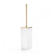 3SC Mood White Туалетный ёршик, напольный, композит Solid Surface, цвет: белый матовый/золото 24к.