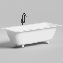 Salini Orlanda Axis KIT Встраиваемая ванна на ножках 180х80х60cм., &amp;amp;quot;Up&amp;amp;Down&amp;amp;quot;, сифон, интегрированный слив-перелив, материал: S-Sense, цвет: белый глянцевый